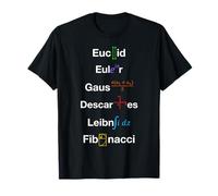 Nerd Matemáticas Euclid Euler Gauss Descartes Leibniz Fibonacci Camiseta