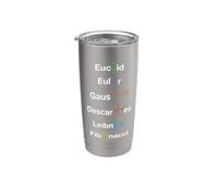 Nerd Matemáticas Euclides Euler Gauss Descartes Leibniz Fibonacci Vaso térmico de acero inoxidable de doble pared