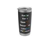 Nerd Matemáticas Euclides Euler Gauss Descartes Leibniz Fibonacci Vaso térmico de acero inoxidable de doble pared