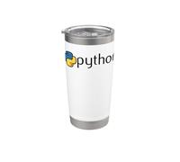Nerd Python Programador de Computadoras Programa Geek Profesor de Matemáticas Vaso térmico de acero inoxidable de doble pared