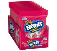 Nerds Gummy Clusters Fruits Peg Bag - Caramelos con Texturas Múltiples - Ácidos y Crujientes - Centro Gomoso - Con Concentrado de Frutas - Ideal para Compartir - Pack de 10 Bolsas x 113 g