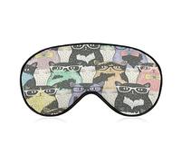 Nerdy Cats Sleeping Mask con correa ajustable Soft Eye Cover Blackout Blindfold para viajes Relax Nap