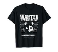 Nerdy & Funny Science Design Gifts For Scientists El Gato De Schrdinger Quera Dead And Alive Fsico Camiseta Unisex Black S Manga de doble puntada Camiseta