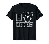 Nerdy Science Teacher Gift Camiseta I Love Science Tabla Periódica Divertida Física Química Geeks Black Size S Manga Larga Unisex Adulto Aficionados a la Ciencia, Estudiantes, Educadores