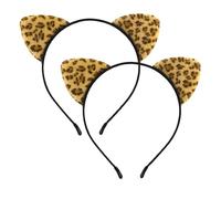 Nereds 2 diademas de leopardo para mujer, diadema de orejas de guepardo para cumpleaños, disfraz de animal, cosplay, suministros de decoración de fiesta