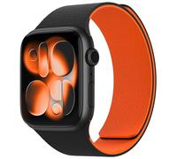 Nereides Compatible con correas de Apple Watch de 46 mm, 45 mm, 44 mm, 49 mm, correa de repuesto de silicona magnética suave para iWatch Series 11 10 9 8 7 6 5 4 SE SE2 SE3 Ultra 3/2/1 (negro +