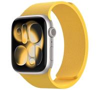 Nereides Compatible con correas de Apple Watch de 46 mm, 45 mm, 44 mm, 49 mm, correa de repuesto de silicona magnética suave para iWatch Series 11 10 9 8 7 6 5 4 SE SE2 SE3 Ultra 3/2/1 (amarillo)