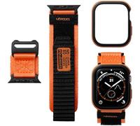 Nereides Compatible con correas de Apple Watch Series 10, 9, 8, 7, 6, 5, 4, SE SE2 Ultra 2/1, correa deportiva de nailon de repuesto para iWatch de 46 mm, 45 mm, 44 mm, 49 mm (XL, naranja)