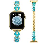 Nereides Correa de estilo esmaltado compatible con Apple Watch de 42 mm, 41 mm, 40 mm, 38 mm, elegante correa de pulsera para iWatch Series 11/10/9/8/7/6/5/4/SE/SE2/SE3/3/2/1 (dorado)