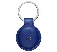Nereides Funda de piel compatible con colgante Apple Airtag, llavero de piel de cuerpo completo, resistente a los arañazos, funda para Air Tag con llavero (azul marino)