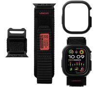 Nereides Funda resistente con correa compatible con correas de Apple Watch Ultra 3/Ultra 2/Ultra de 49 mm, correa de repuesto deportiva de nailon con funda compatible con iWatch Band Ultra 3/2/1 de 49