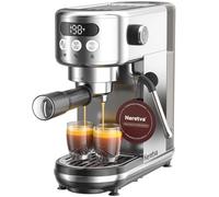 Neretva Cafetera 20 Bares, Cafetera Espresso 1350W Ultracompacta de Acero Inoxidable Con Pantalla LED & Vaporizador & Depósito de1.3 L Coffee Machine Profesional Doméstica - Espresso/Macchiato/Latte