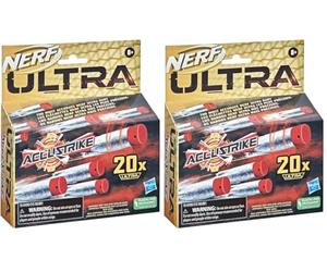 Nerf AccuStrike Ultra - Set de 20 Dardos de Repuesto - Diseño de precisión - Solo compatibles con lanzadores Nerf Ultra (Paquete de 2)