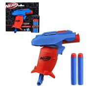 NERF Alpha Strike Slinger SD-1 - Pistola de Tiro único y 2 Dardos NERF Elite de Espuma - Recarga, tensión, Disparo, Multi
