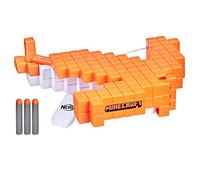 Nerf Ballesta de Minecraft Pillager, Ballesta Que revienta Dardos, Incluye 3 Dardos Elite, acción de Ballesta Real, Mango de cebado extraíble