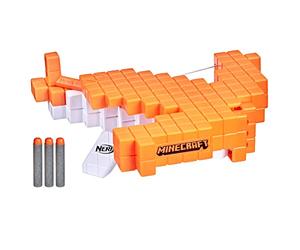 Nerf Ballesta de Minecraft Pillager, Ballesta Que revienta Dardos, Incluye 3 Dardos Elite, acción de Ballesta Real, Mango de cebado extraíble