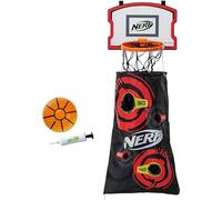 NERF Canasta de baloncesto para puertas con cesto para la ropa sucia, juego de puntería con minicanasta de baloncesto