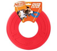 Nerf Dog Atomic Flyer - Juguete para Perro, Frisbee, Ligero, Duradero y Resistente al Agua, Ideal para Playa y Piscina, 10 Pulgadas de diámetro, para Razas Medianas/Grandes, Unidad Individual, Rojo