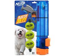 Nerf Dog - Juego de pelotas de tenis de tamaño pequeño con 3 bolas, ideal para buscar, recarga de manos libres, lanza hasta 50 pies, unidad única, incluye 3 bolas Nerf