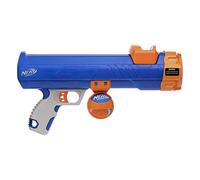 Nerf Dog Juego de regalo de pelota de tenis para perro, azul/naranja/gris, lanzador ultra compacto de 12 pulgadas con 1 pelota