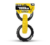 Nerf Dog Juguete de Goma para Perros con 3 Anillos, Ligero, Duradero y Resistente al Agua, 10.5 Pulgadas, para Razas Medianas/Grandes, Unidad única, Amarillo/Negro