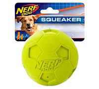 Nerf Dog Juguete de Pelota chirriante de fútbol, Grande, Verde, 4 Pulgadas