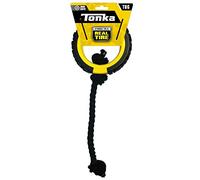 Nerf Dog Mega Tread - Juguete de Cuerda para Perro, Ligero, Duradero y Resistente al Agua, 15 Pulgadas, para Razas Medianas/Grandes, una Unidad, Amarillo/Negro