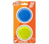 Nerf Dog Sonic Ball - Juguetes para Perros, Ligeros, duraderos y Resistentes al Agua, 2.5 Pulgadas, para Razas pequeñas/Medianas/Grandes, Paquete de Dos Unidades, Verde y Naranja