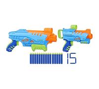 Nerf Elite Junior - Kit de Inicio - 2 lanzadores fáciles de Usar - 15 Dardos Nerf Elite - para Juegos Exteriores - A Partir de 6 años
