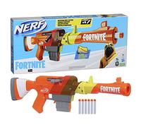 Nerf Fortnite HR Dart Blaster, diseño de Envoltura de Volantes, Clip Elite de 6 Dardos, 6 Dardos Elite, acción de Perno Giratorio, Barril Desmontable
