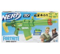 Nerf Fortnite SMG-Zesty Elite, Lanzador de Dardos - Culata extraíble y Barril, Clip extraíble de 10 Dardos, 10 Dardos Oficiales Nerf Elite