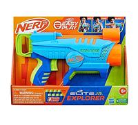 Nerf - Lanzador Elite Jr Explorer Easy-Play - Fácil de sostener, Cargar y lanzar - para niños y niñas a Partir de 6 años