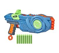 Nerf Lanzador Flipshots Flip-8 Elite 2.0, 8 cañones para Dardos Que Gira para duplicar tu Potencia de Lanzamiento, Capacidad para 8 Dardos, 8 Dardos
