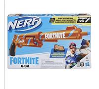 Nerf Lanzador Fortnite 6-SH - Pulso de Camuflaje - con Martillo y Tambor Giratorio de 6 Dardos - Incluye 6 Dardos Oficiales Elite