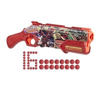 Nerf Marvel Deadpool Pistola lanzadora con 16 proyectiles Rival Accu-Rounds, acción de Bombeo, Carga por recámara, Regalo para Adolescentes 14+