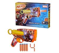 Nerf Marvel Iron Man Dart Blaster with 2-Dart Capacity, Pull-Back Priming & 4 Of