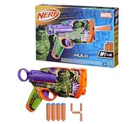 Nerf Marvel, Lanzadardos Hulk | 4 Dardos Nerf N1 | Diseños del Lanzador inspirados en Hulk | Regalos Infantiles | Juegos y Juguetes para Jugar al Aire Libre | A Partir de 8 años