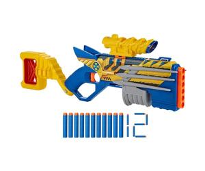 Nerf Marvel, Lanzador Wolverine, Mira, Culata con Capacidad para 6 Dardos, Acción de Bombeo, 12 Dardos Elite, Regalos Infantiles, A Partir de 8 años