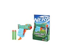 Nerf MicroShots Minecraft Guardian Mini Blaster, diseño de Minecraft Guardian Mob, Incluye 2 Dardos Oficiales Nerf Elite, Multicolor