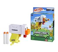 Nerf Microshots Minecraft - Pistola de pollo, incluye 2 dardos de espuma Nerf Elite