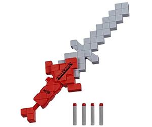 Nerf Minecraft - Espada lanzadardos Heartstealer - 4 Dardos Nerf Elite de Espuma