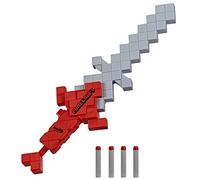 Nerf Minecraft Heartstealer - Espada de juguete, dardos explosivos, incluye 4 espuma Elite, diseño