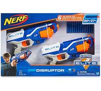 NERF N-Strike Elite Disruptor 6 dardos de fuego rápido NERF pistola lanzador dispara 90 pies (paquete doble)