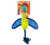 Nerf Pato Lanzador de Perros con alas Arrugadas, Juguete Interactivo Ultra Afelpado de 16.5 Pulgadas para Perros, Verde/Azul Claro