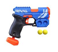 Nerf - Pistola de juguete Rival Knockout XX-100 - Almacenamiento redondo, velocidad de 90 FPS y carga por la culata - Incluye 2 rondas oficiales Rival - Azul equipo