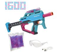 Nerf Pro Gelfire X MrBeast Blaster, 1600 Rondas Gelfire, 300 tolva Redonda, batería Recargable, Gafas