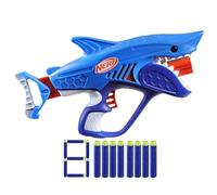 Nerf SHARKFIRE Lanzador de Juguete con Forma de Tiburón y 8 Dardos de Espuma, Juego de Batallas, Fácil de Usar, Regalo para Niños y Niñas de 6 Años o Más, Azul