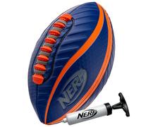 Nerf Spiral Grip Minibalón de fútbol Americano, Cordones con tecnología Spacelace patentada para lanzamientos en Espiral óptimos, Cosido a máquina, Bomba de Aire incluida