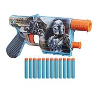NERF Star Wars The Mandalorian Dart Blaster 12 Elite Darts Clip Interno Juguetes Foam Blaster para niños y niñas de 8 años