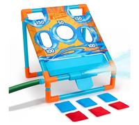 NERF Super Soaker Toss 'N Splash Cornhole Set - Juego de Lanzamiento de puf para niños con un Toque de Agua Splashtastic para diversión al Aire Libre